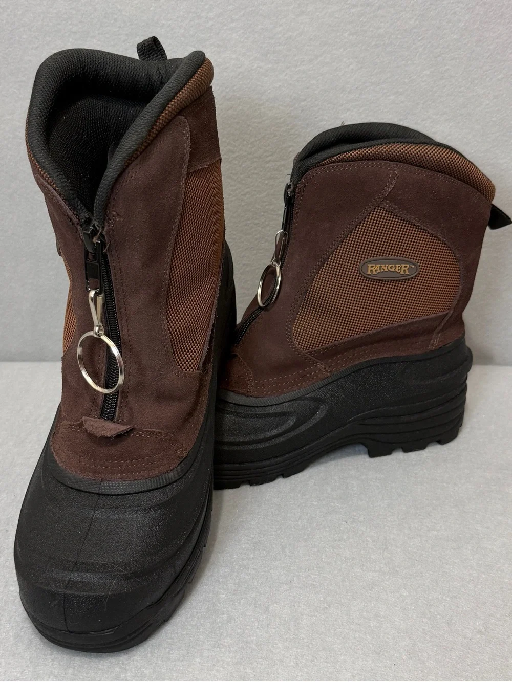 Ranger Flintlock III Men’s Winter Boots Size 12 Brown Insulated Waterproof Zip